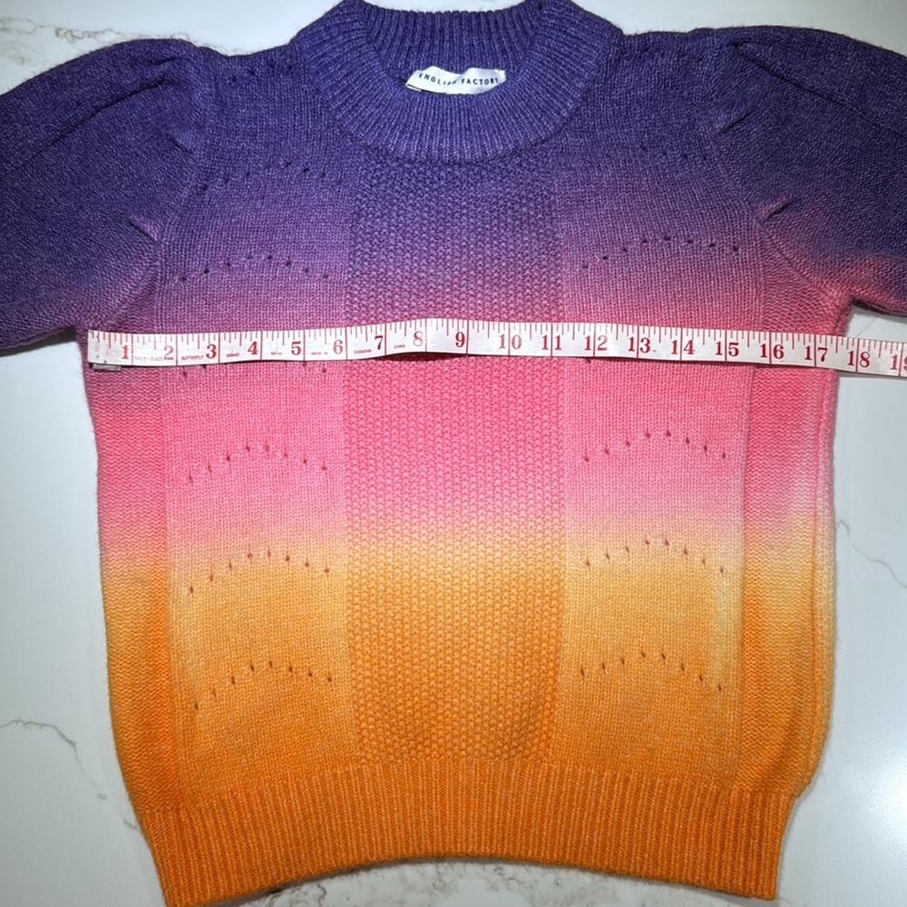 NWOT ENGLISH FACTORY Short Sleeve Sweater, Multicolored, Size XS - Picture 2 of 7